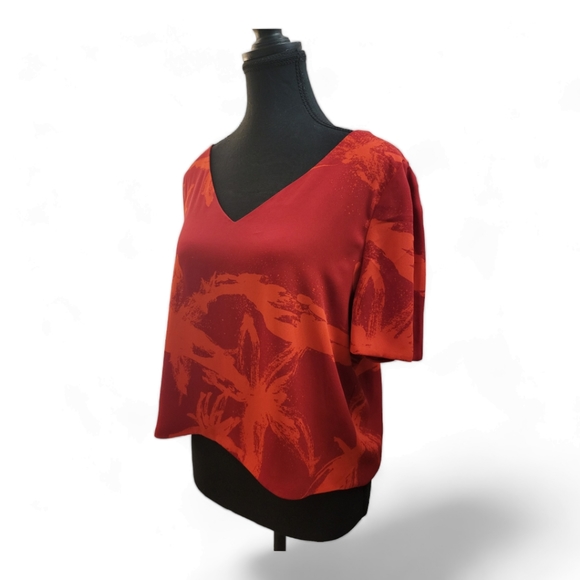 Babaton Murphy Aritzia V neck polyester blouse L - Picture 2 of 5